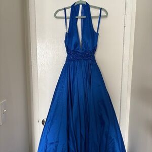 COLORS Royal Blue Halter Ballgown Prom Pageant Dress